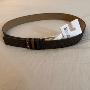 NEW Women's Michael Kors MK Belt Logo Reversible Small Brown